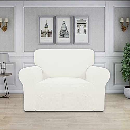 Image of Easy-Going Stretch Oversized Chair Sofa Slipcover 1-Piece Couch Sofa Cover Furniture Protector Soft with Elastic Bottom for Kids Spandex Jacquard Fabric Small Checks Cream
