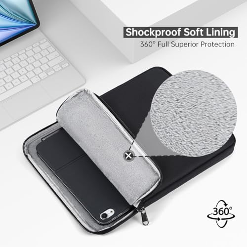 Image of Tablet Sleeve Case for 13 inch New iPad Air M4 M3 M2 2026-2024, 13 inch iPad Pro M4 M5 with Magic /Smart Keyboard, Protective Travel Pouch Bag, Black