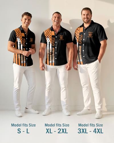 Image of 99TIMORO Funny Film Summer Button Down Shirt Men Short Sleeve Top | Movie Character Hawaiian Shirts for Men Lightweight Breathable Beach Vacation Business Casual Summer Gifts Classic Fit