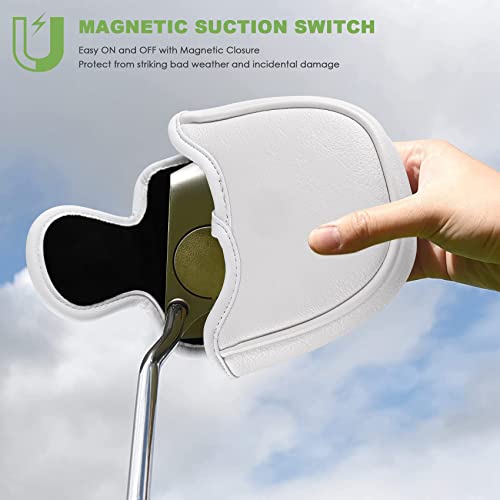 Happysnow Golf Hammer Putter Abdeckung Kopfbedeckung Magnetischer SchläGer Schutz Passt für 2 Putter, LH