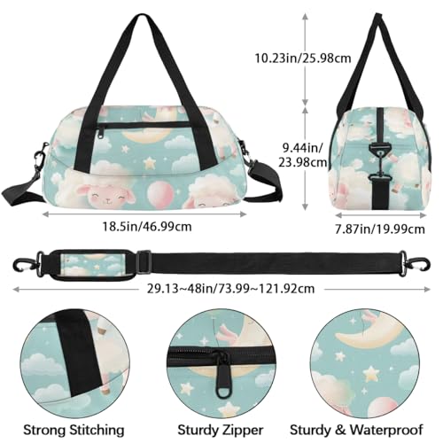 Funny Sheep Kids Duffle Bag Boys Girls Small Sport Dance Gym Bag for Overnight Travel Weekender Carry On4