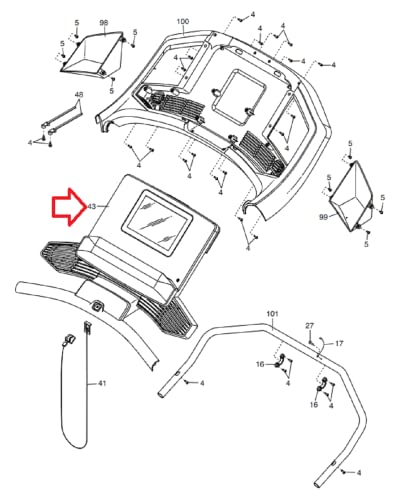 Image of Display Console Assembly 423121 Works W 233800 PFTL997200 PFTL999200 Treadmill