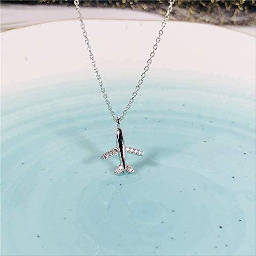 Preisvergleich Produktbild CKAWM Halskette Halskette Europäische Und Amerikanische Flugzeuge Anhänger Silber 100 Hubschrauber Schlüsselbein Halskette Frau