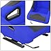DNA MOTORING 2PCS Fixed Back Racing Bucket Seats with Side Brackets & Sliders, Compatible with 4 Point Harness, Pineapple Fabric w/PVC Leather, Blue, RS-JBR-008-BL