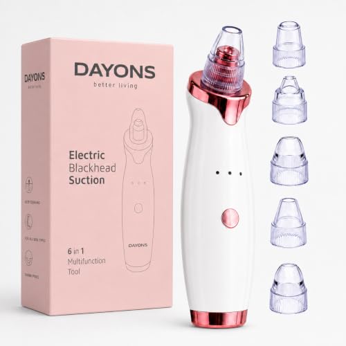 Image of 5-in-1 Blackhead Remover Machine - Electric Pore Cleaner & Whitehead Removal Tool, Deep Face Cleaner Machine for Acne, Pimple & Blackhead Removal, USB Rechargeable Derma Suction Device (White)
