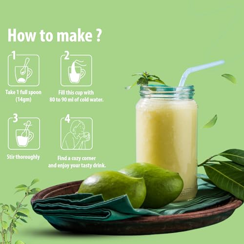 Image of Desire instant premix Aam Panna Powder 500g, Mango Drink, Tangy and Sweet Taste, No Added Preservatives and Colours (Makes 35 Glass)