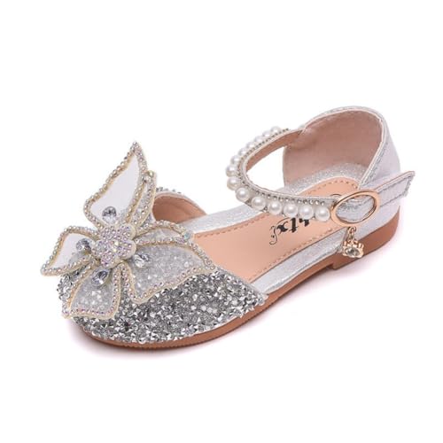 Toddler Girls Sparkle Princess Mary Jane Ballet Flats Glitter Bow Flower Girl Wedding School Party Shoes for Little Kids