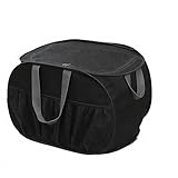 Pop Up Wäschekorb mit deckel 37 * 37 * 60 cm Klappbar Mit Griff Faltbarer Wäschekorb Mesh Aufbewahrungskorb Laundry Basket für Kinderzimmer Camping Reisen (wäschekorb mit deckel schwarz)