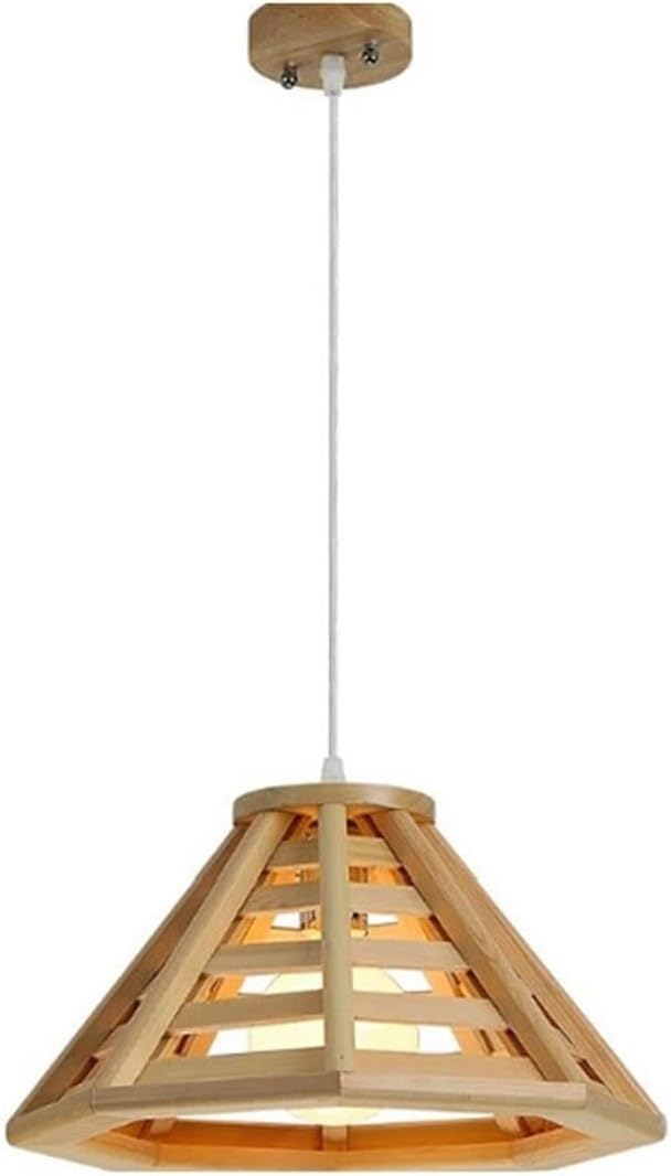 Lustre LED et suspension E27 en bois massif design minimaliste à une tête