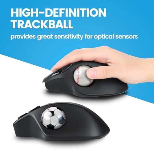Image of Perixx PERIPRO-303X2F 1.34 Inches Sports Trackball 2 pcs Pack - Fun Novelty Baseball and Soccer Design - Compatible for M570, M575, PERIMICE-517 /520 /717 /720, and Other 1.34inches Trackball Mouse