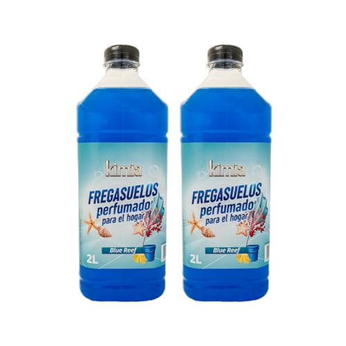 KIMIA - Fregasuelos Blue Reef Pack 2 x 2L | Fregasuelos Perfumado para Hogar | Limpiador de Suelo | Limpieza Profunda | Aroma Marino | Fragancia Fresca y Duradera | Para Todo Tipo de Superficies