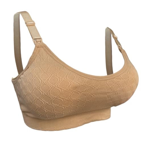 Sutiã Amamentação Com Bojo Removível e Alta Sustentação Liso Confortável (BR, Alfa, M, Regular, BEGE