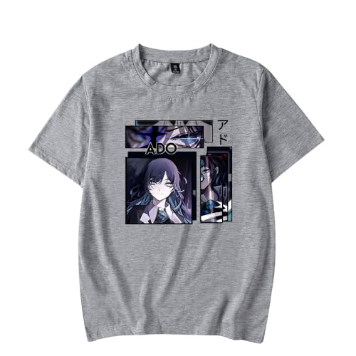RYSXJLX ADO Merch Hibana World Tour 2025 - Camiseta estampada para mujer y hombre, camiseta informal de manga corta, gris, M