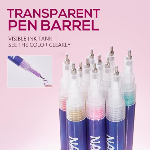 12 Colors Nail Art Markers Set, 3D Nail Art Pens for Painting Nails, Nail Polish Pens Quick Dry Resistant to Flaking for Women Girls, Home and Salon Manicure Tools