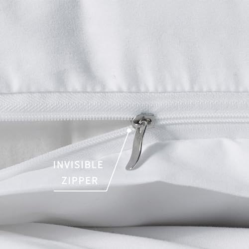Image of 2 Pack Microfiber Queen Zipper Pillowcases, Soft Comfortable Not Shrink White Pillow Case, Breathable Pillow Cases Set of 2 (20x30 Inches)