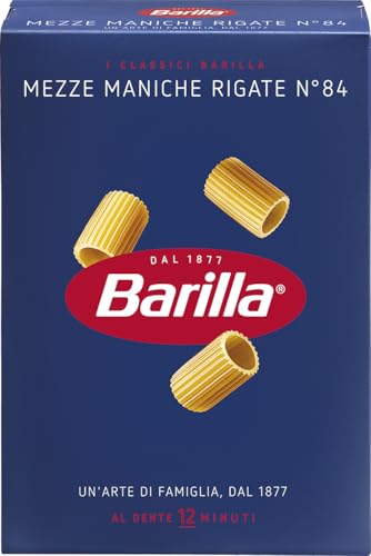 Immagine prodotto: Barilla Pasta Mezze Maniche Rigate, Pasta di Semola di Grano Duro, I Classici, Tempo di Cottura 12 Minuti, Confezione da 500g