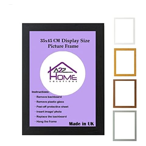 A2Z Home Solutions® Picture Poster 35x45 cm Frame - Modern and Sleek Design - Home Office Decor - Wall Mount (Black) Cover