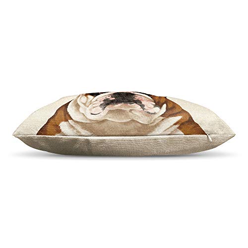 Wirester SQPILL17CS-SBPDSQPET0001-A4509 Sofa Pillow Case, Decorative Throw Pillow Cushion Cover For Home Office 18 X 18 Inch, Cute English Bulldog thumb #1