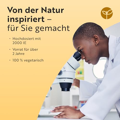 Nutravita Vitamin D3 2000 I.E - 400 Vit D Tabletten, 1+ Jahr - Vegetarisch - Hochdosiert Sonnenvitamin für Immunsystem, Knochen, Zähne & Muskeln - Vitamin D hochdosiert - Laborgeprüft Cholecalciferol