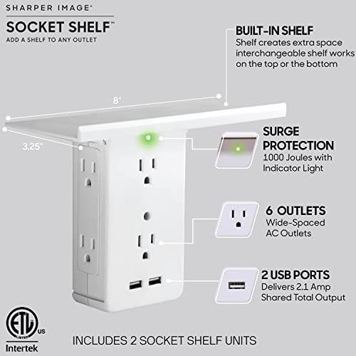 image for Allstar Innovations Shaper Image Socket Shelf 2 Pack- 8 Port Surge Pro