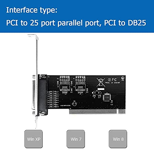 Godshark Pci To Db25 Lpt Parallel Port Expansion Card With Low Profile Bracket, Pci Parallel Port Converter Adapter Controller For Desktop Pc Printer #TOP2