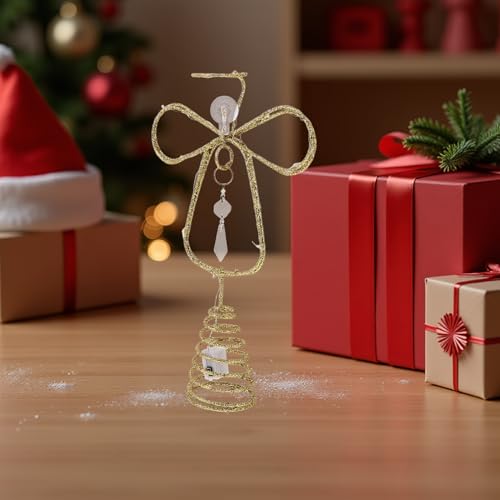 Ángel de Navidad Anticaídas FONDOTIN con Base Espiral para Árbol de Navidad Grande 7