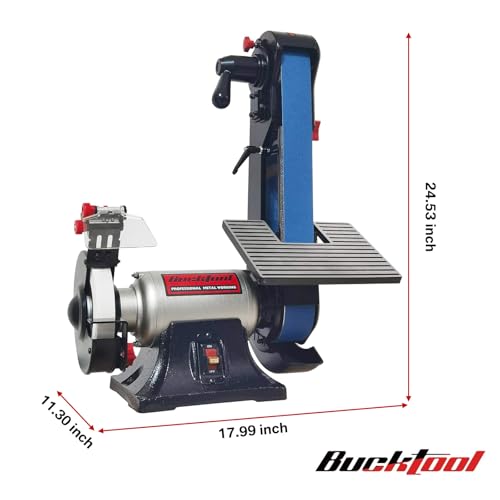 Bucktool Combo 2" x 42" Belt Sander 6" Bench Grinder, Knife Sharpener with Large Work Table BG2600 Upgraded Model - Image 5