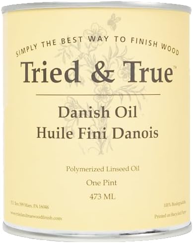 Tried & True Aceite Danés, Pinta - Acabado de Madera de Aceite de Linaza Polimerizado Puro, Ideal para Muebles, Piezas Rústicas y Preparación de