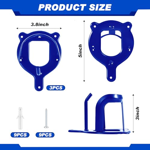 Image of Dunzy 3 Counts Horse Bridle Rack Bracket Bridle Hooks Tack Storage Halter Hanger Metal Holder with Tubes and Screw for Horse Barn Supplies (Sapphire Blue)