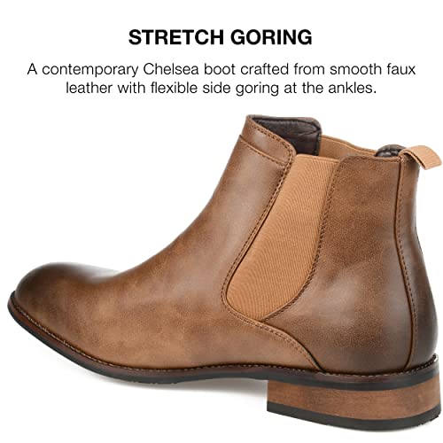 Vance Co. Men's Landon Wide Width Tru Comfort Foam Pull-on Round Toe Chelsea Boot - Chestnut, Size: 8.5 Wide3