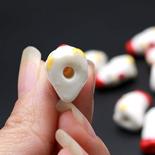 Miniatura 6 de Pukido 10 unids/lote chino impresión pollo porcelana granos 0.433x0.787 in animales cerámica granos encantos hecho a mano colgante DIY fabricación