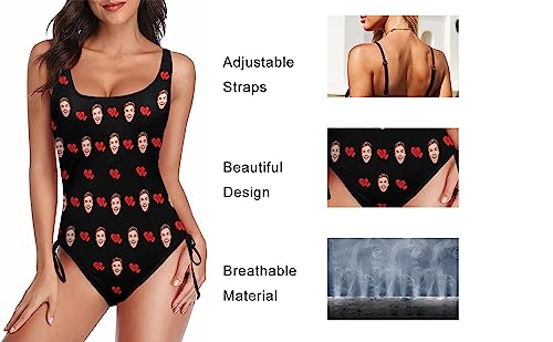 Custom Bathing Suit with Face for Women Personalized One Piece American Flag Swimsuits Bathing Bikini Set4