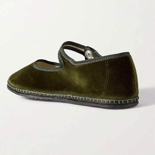 Velvet Ballet Flats for Women Suede Round Toe Cute Mary Jane Flats Slip On Casual Dressy Comfortable Ballerina Shoes4