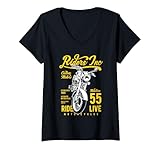Photo Gallery donna riders inc 1955 vintage retro moto design maglietta con collo a v Photo Gallery donna riders inc 1955 vintage retro moto design maglietta con collo a v