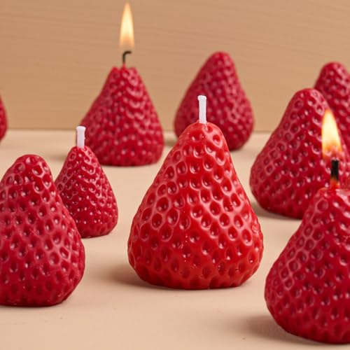 Molde de silicona para fresa 3D para cera, jabón y dulces miniatura 5