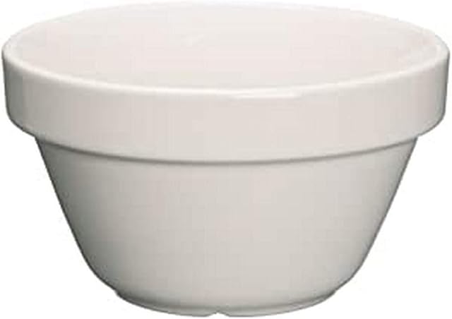 KitchenCraft KCPUDCER48 Home Made Pudding Basin / Snack Bowl, Ceramic, White, Small (300 ml)