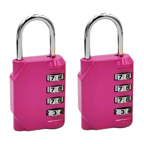SNZ Lucchetto Armadietto, Serratura con Codice a Combinazione, Lucchetto Palestra Resistente alle Intemperie, Blocca Porta Robusto per Scuola, Cancello, Capannone (2 pezzi rosa)