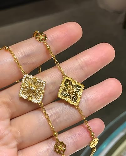 18K Gold Plated Clover Lucky Love Bangle Bracelet Set For Women, Non Tarnish Stacking Friendship Bracelet Set, Christmas Anniversary Birthday Gift3