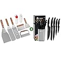ROMANTICIST 8PC Professional Griddle Accessories Kit Bundle with Best 8PC Kitchen Knife Set for Professional Chef Home Cooks - Gift for Any Cooking Lovers on Birthday, Christmas, Father's Day
