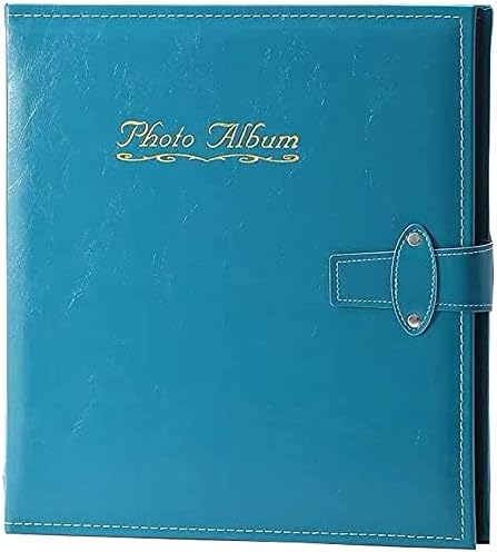 Leather Photo Album, Bronzing Craft, 6 Inch 800 Photos, Suitable for Family, Wedding, Baby Growth Record Book (Color:Blue)