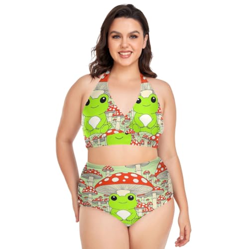 Bikini grande taille champignon grenouille pour vos journées plage