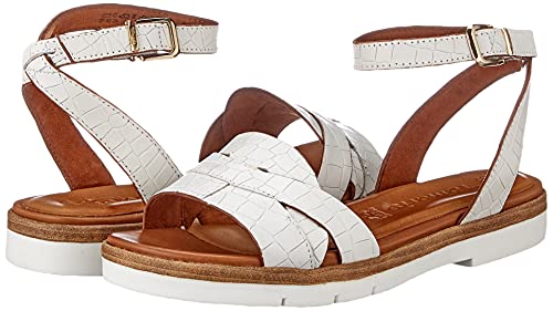 Tamaris 1-1-28102-26, Sandali Donna, Bianco Croco