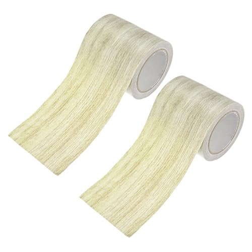 Image of M METERXITY 2-Roll Wood Grain Repair Tape, 2.24in x 15ft Textured Realistic Self-Adhesive Wood Floor Tape Contact Paper for Furniture /Floors /Home [Light Gray Oak]
