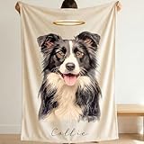 Amazing Items Custom Dog Face Blanket, Personalized Pet Photo Fleece Throw, Dog Dad Gift, Pet Lover and Memorial Blanket, Personalized Pet's Face Throw, Puppy or Dogs Memorial Gift