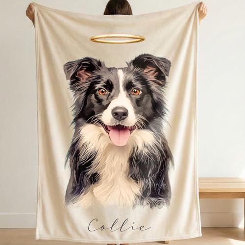 Amazing Items Custom Dog Face Blanket, Personalized Pet Photo Fleece Throw, Dog Dad Gift, Pet Lover and Memorial Blanket, Personalized Pet's Face Throw, Puppy or Dogs Memorial Gift
