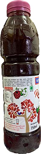 Image of Manama Raspberry Crush | Fruit Topping for Ice Creams, Cakes, Pastries and Shakes, 750ML Bottle