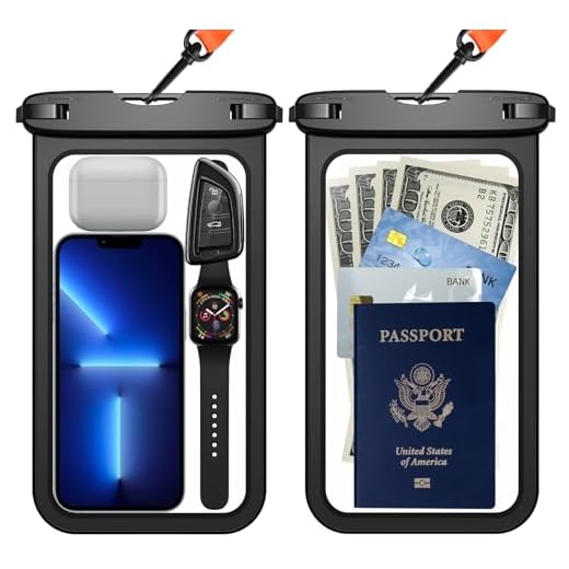 Temdan 2 Pcs Waterproof Phone Pouch, [Up to 10" Large] Universal IPX8 Waterproof Cell Phone Case Dry Bag with Lanyard for iPhone 16 Pro Max/16E/15/14/13,Galaxy S25 Ultra/S24/S23 for Vacation -Black