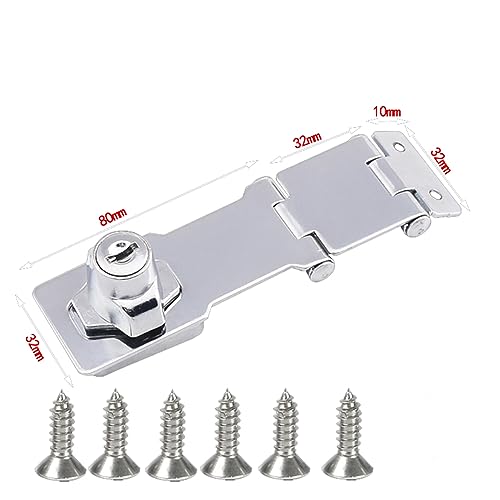 Image of Double Hinge hasp Double Hinge Safety Hasp Lock in Zinc Plated, Hardened Steel Concealed Hinge Pin Hasp Keyed Lock