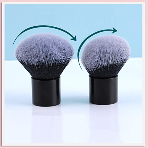 Rn Beauty Large Mineral Powder Brush Foundation Brush Contour Brush Blush Brush Bronzer Brush Face Blender Buffing Blending Kabuki Makeup Brushes Thick And Dense Full Coverage (Round Top, Black) #TOP7