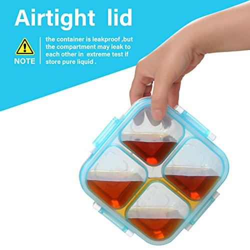Eonjoe 3-Pack 4 Compartment Snack Containers Lunch Box For Kids Adults School Accessories Bento Food Storage Container -Divided-With Lid-Reusable #TOP5